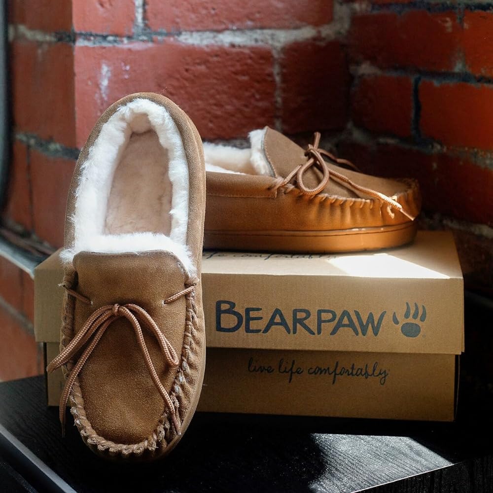BEARPAW Men's Moc II Multiple Colors | Men's Slipper | Men's Shoe | Comfortable & Lightweight - Hickory