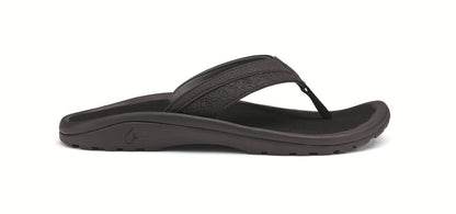 OluKai 'Ohana Koa - Men's Sandals - Black/Black - Profile main