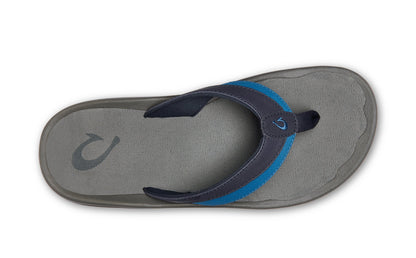 Olukai Ohana Koa Men's Beach Sandals - Trench Blue / Stone - Top