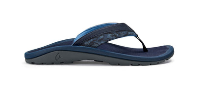 OluKai 'Ohana Koa - Men's Sandals - Trench Blue / Dive Camo - Profile