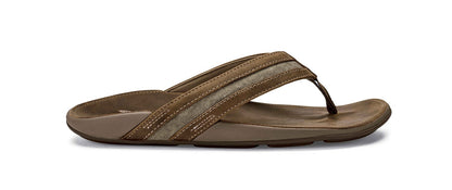 Olukai 'Ikoi - Men's Supportive Leather Sandal - Mustang / Mustang - Profile