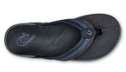 Olukai 'Ikoi - Men's Supportive Leather Sandal - Trench Blue/Trench Blue - Top