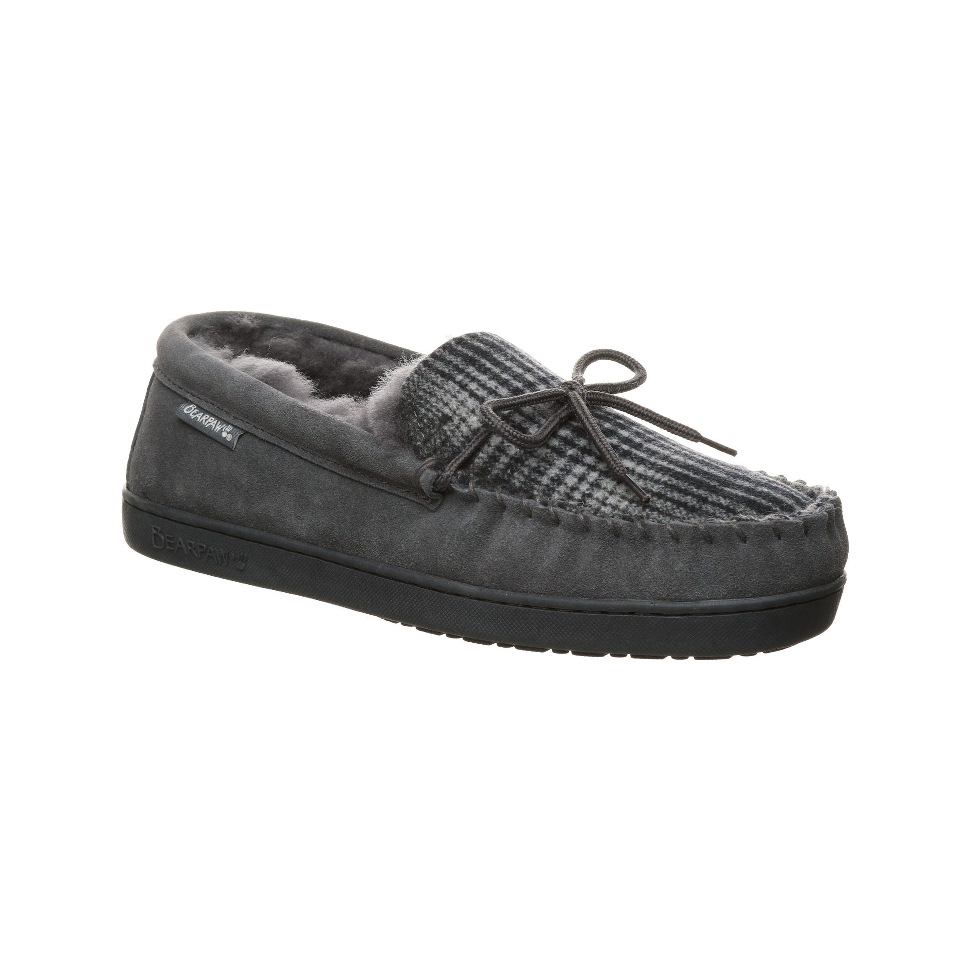 Bearpaw Moc II 2 - Men's Sheepskin Slipper  030 - Charcoal - Profile View