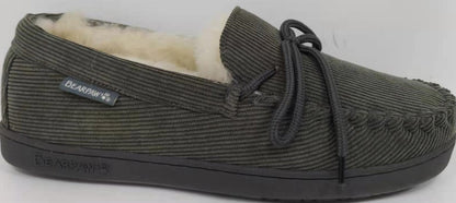 Bearpaw Moc II 2 - Men's Sheepskin Slipper - 1295M  989-mocii-charcoal - Charcoal Corduroy - Corduroy
