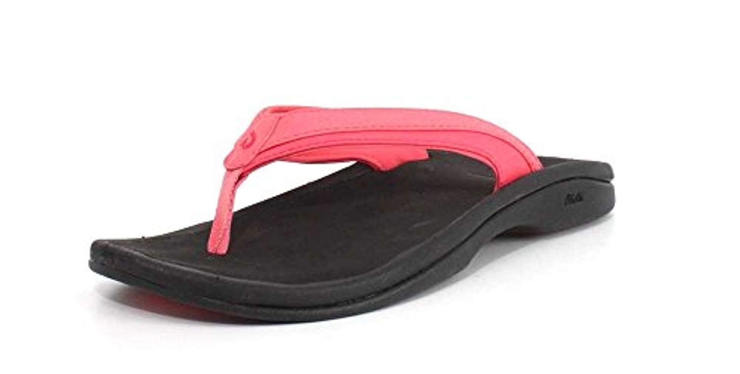 Olukai 'Ohana Women's Flip Flops - Guava Jelly/Black