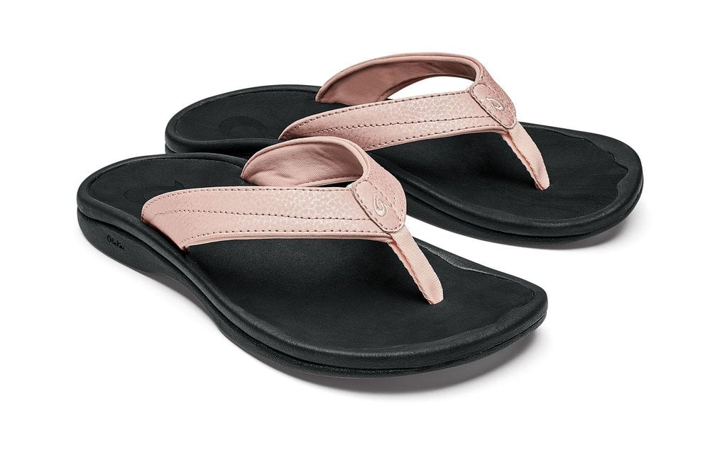 Olukai 'Ohana Women's Flip Flops -  Petal Pink/Black