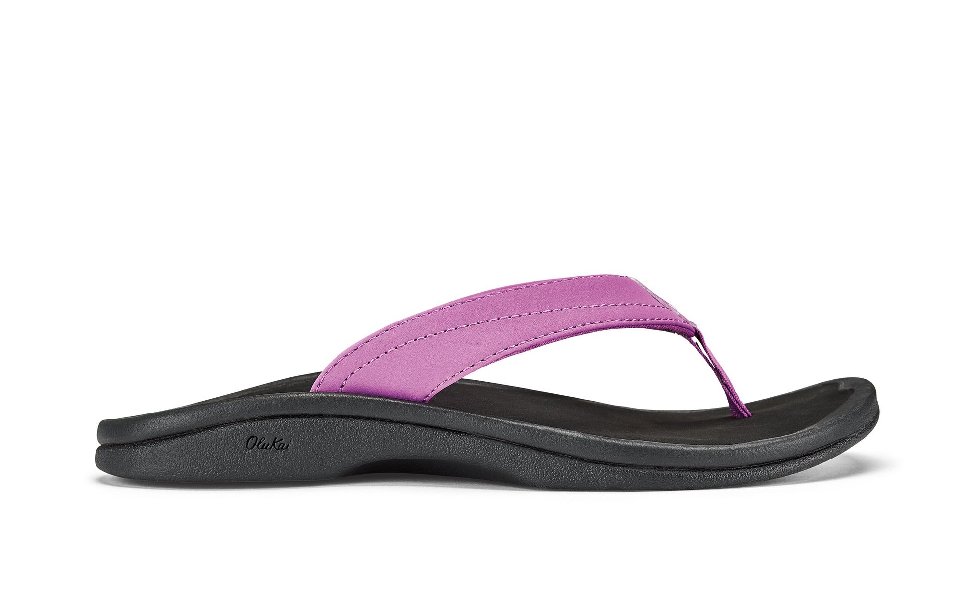 OluKai Ohana Women's Beach Sandals - Iris Orchid / Black - Side