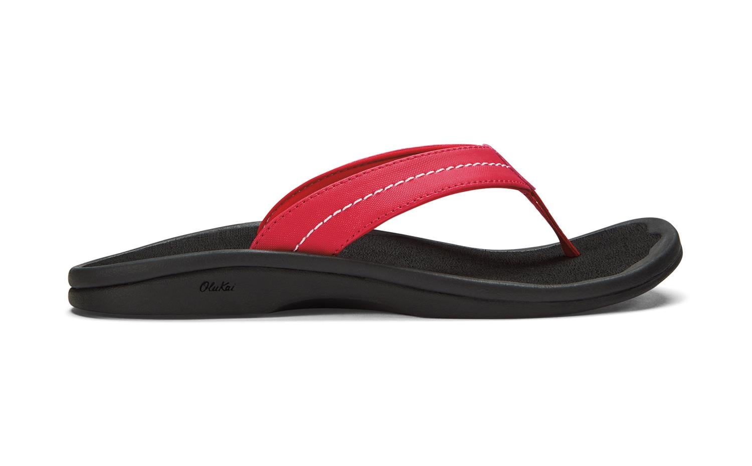 Olukai 'Ohana Women's Flip Flops - Lehua Flower / Black