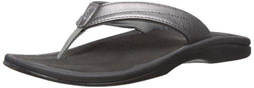Olukai 'Ohana Women's Flip Flops - Pewter / Black