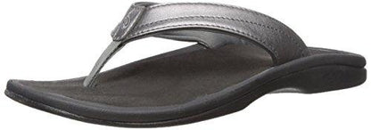 Olukai 'Ohana Women's Flip Flops - Pewter / Black