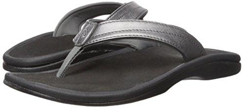 Olukai 'Ohana Women's Flip Flops - Pewter / Black