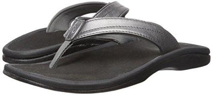 Olukai 'Ohana Women's Flip Flops - Pewter / Black