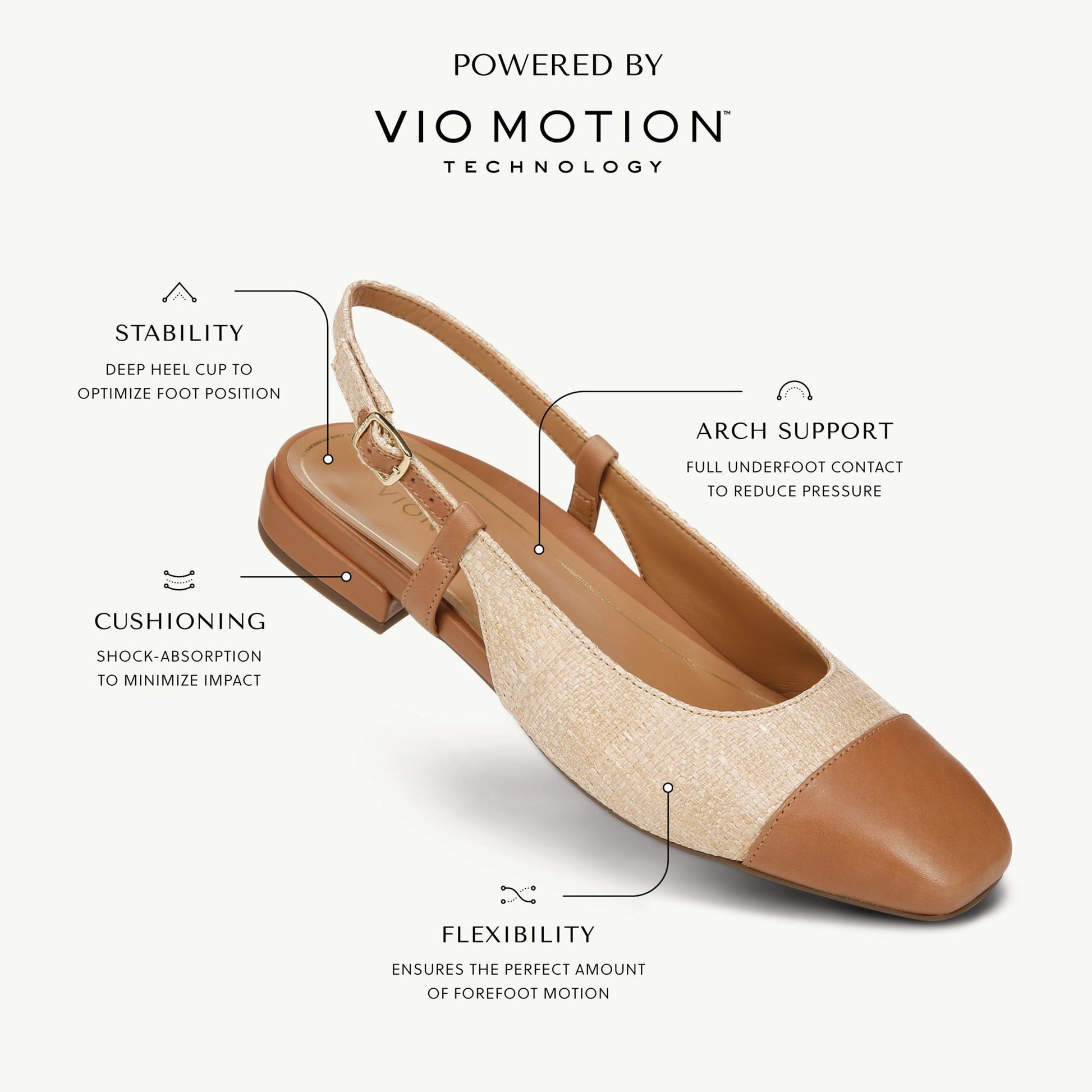 Vionic Petaluma Women's Slingback Supportive Flat - Natural - I8671F2250-med