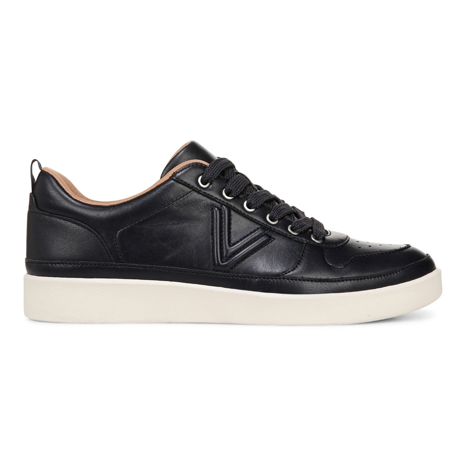 Vionic Elise Women's Leather Casual Comfort Sneakers - Navy Blazer - Right side