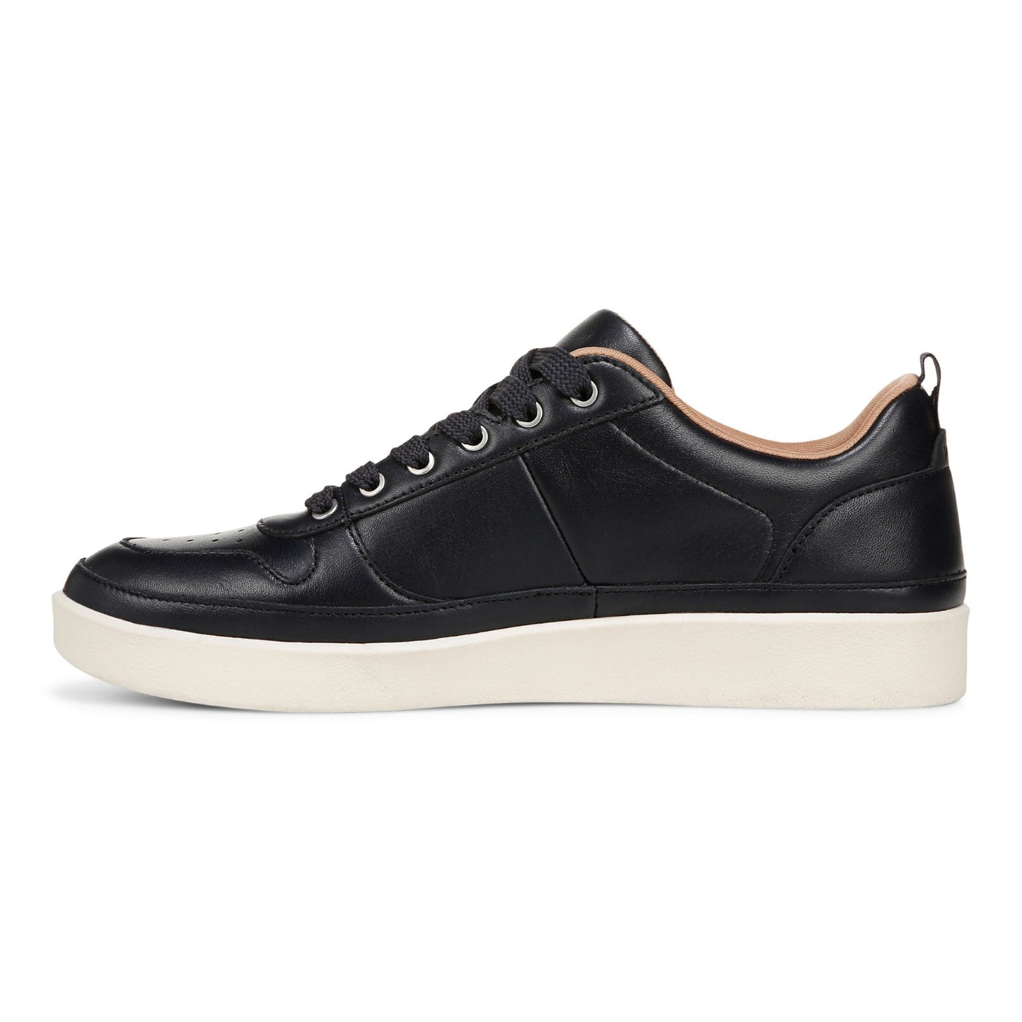 Vionic Elise Women's Leather Casual Comfort Sneakers - Navy Blazer - Left Side