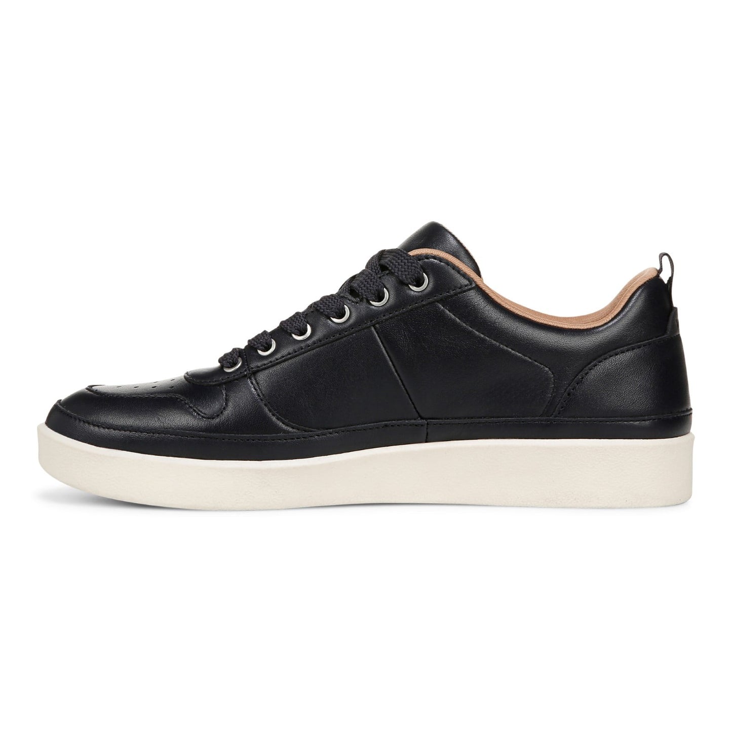 Vionic Elise Women's Leather Casual Comfort Sneakers - Navy Blazer - Left Side