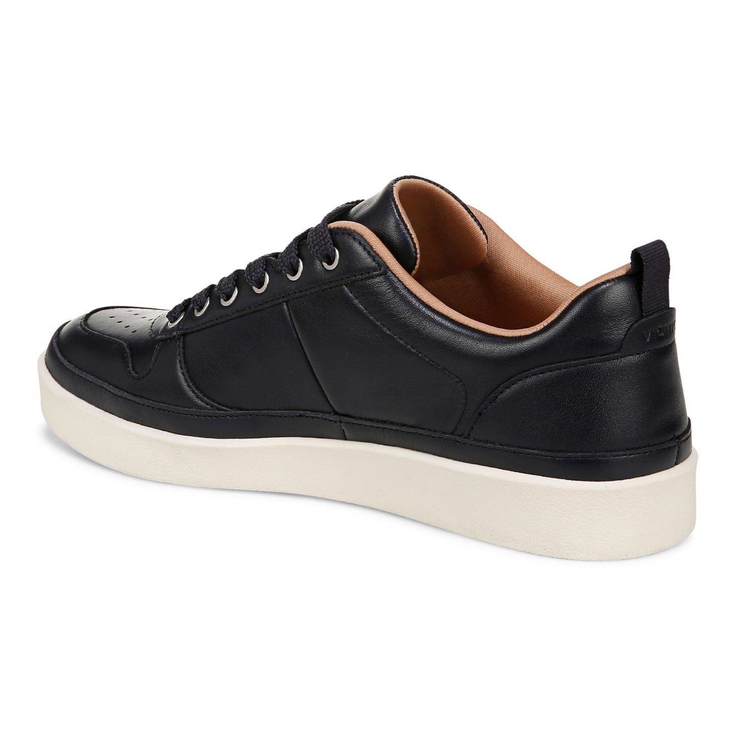Vionic Elise Women's Leather Casual Comfort Sneakers - Navy Blazer - Back angle