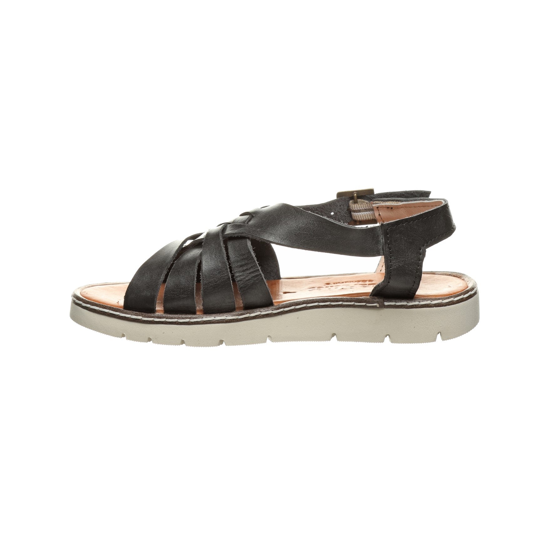 Bearpaw Leah Women's Leather Sandal - 2836W  011 - Black - Side View