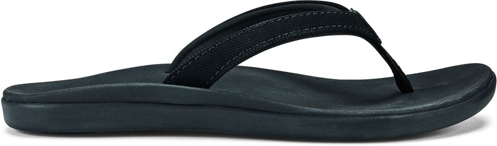 Olukai Ho'opio Girl's Comfort Sandals - Black/Black - Profile