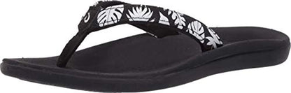 Olukai Ho'opio Girl's Comfort Sandals - Black/Lau