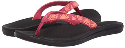 Olukai Ho'opio Girl's Comfort Sandals - Passion Flower/Lau