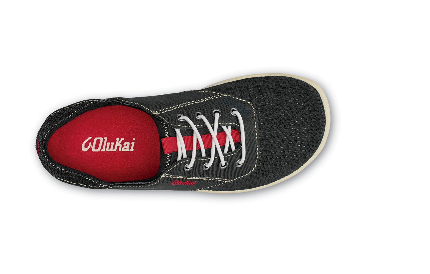 Olukai Nohea Moku Boy's - Tieless Comfort Shoes - Black / Black - Top