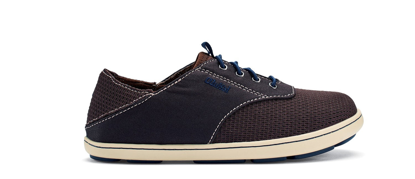 Olukai Nohea Moku Boy's - Tieless Comfort Shoes - Dk Wood / Navy - Profile main
