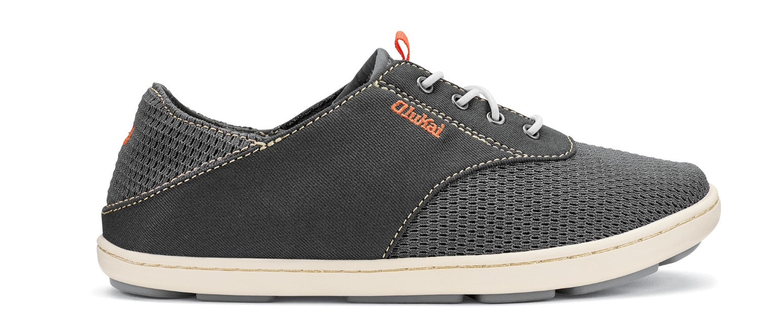 Olukai Nohea Moku Boy's - Tieless Comfort Shoes - Dk Shadow/Dk Shadow - Profile main