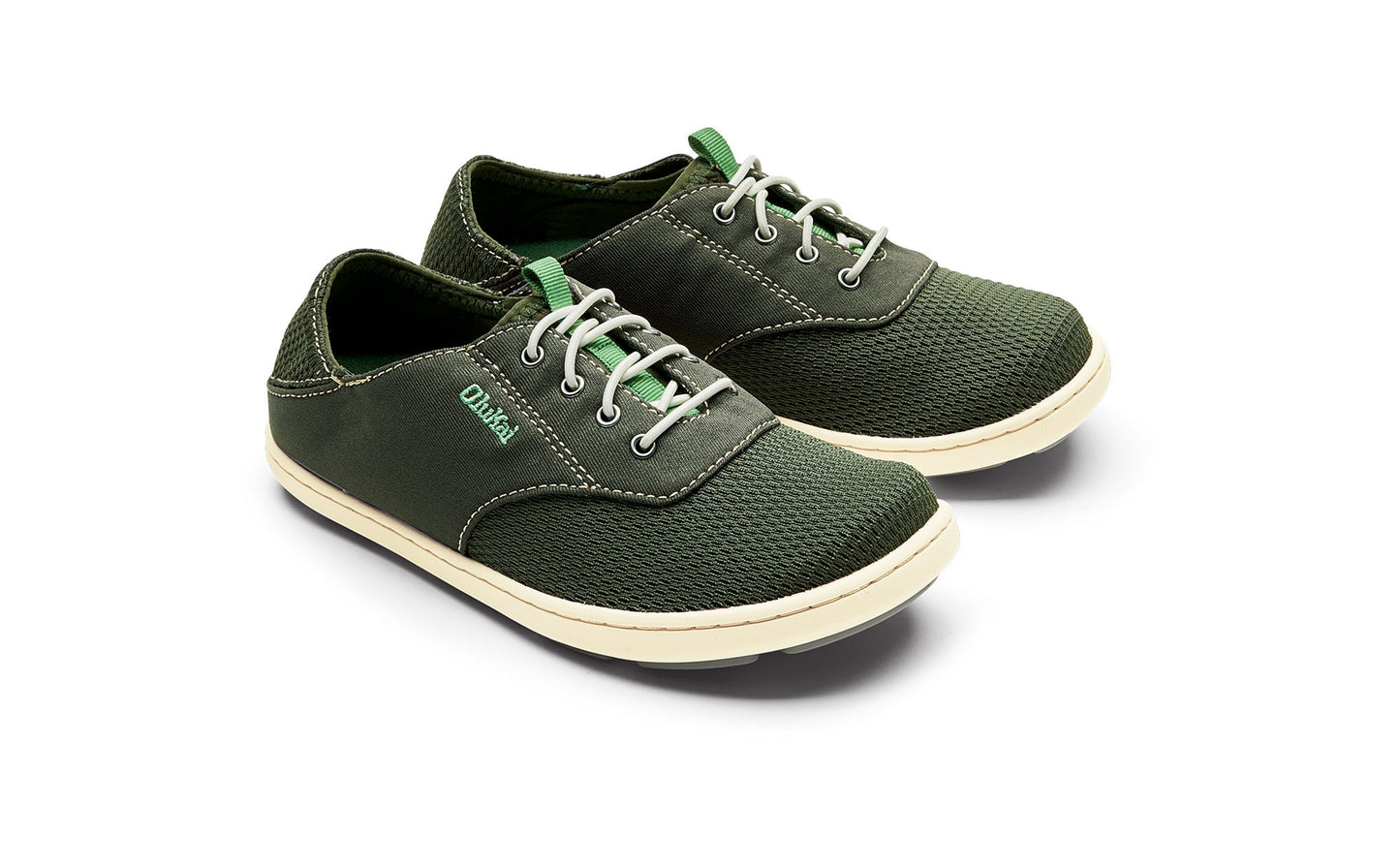 Olukai Nohea Moku Boys Sneakers - Sea Grass / Sea Grass - Pair