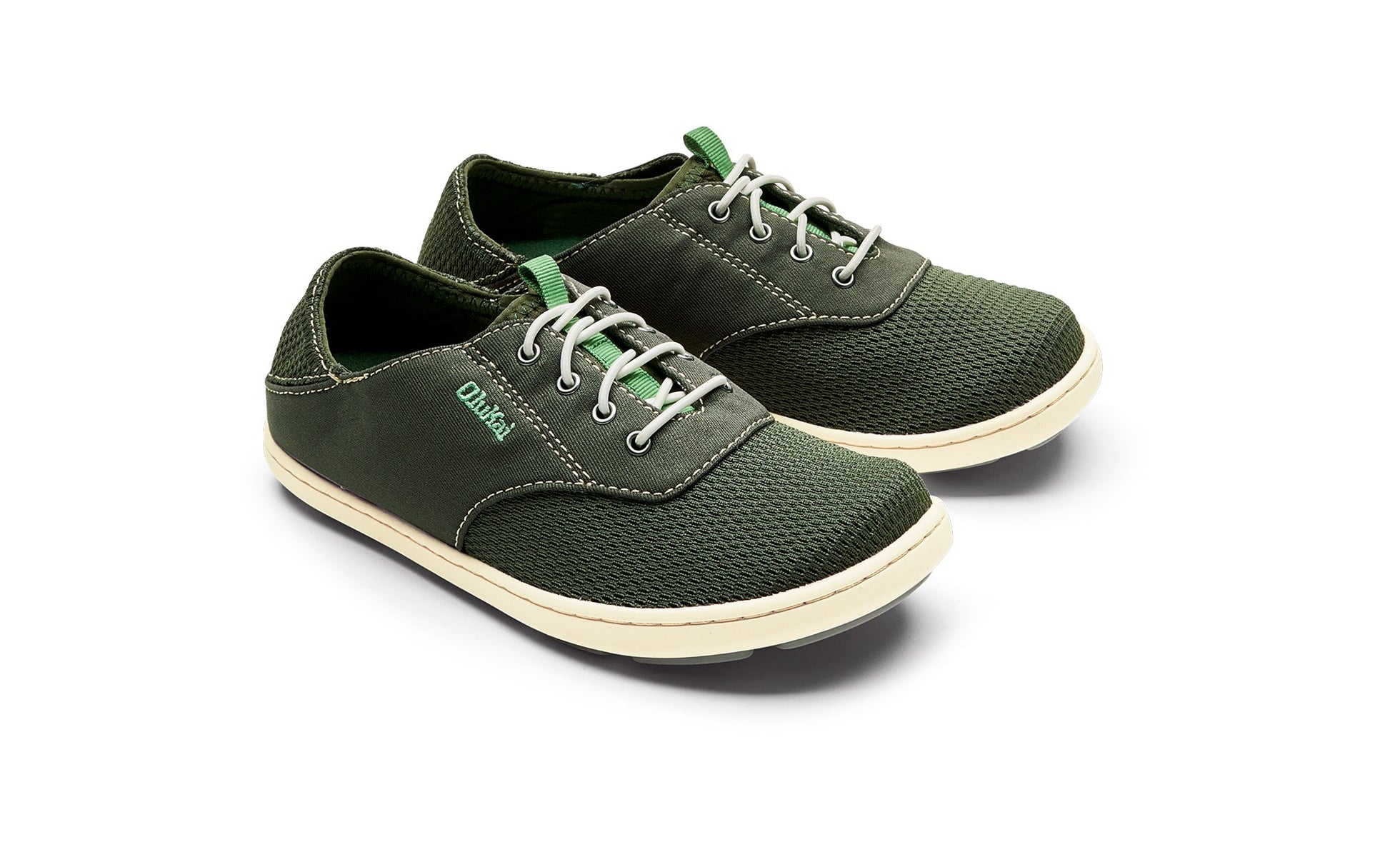 Olukai Nohea Moku Boys Sneakers - Sea Grass / Sea Grass - Pair