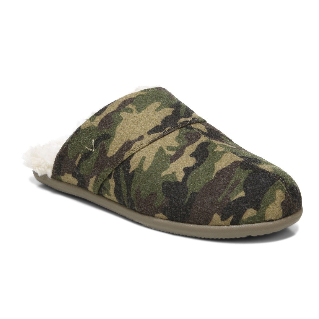 Vionic Alfons Men's Orthotic Slipper - Olive Camo - Angle main