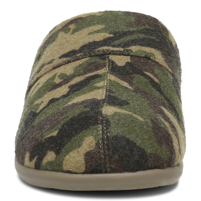 Vionic Alfons Men's Orthotic Slipper - Olive Camo - Front