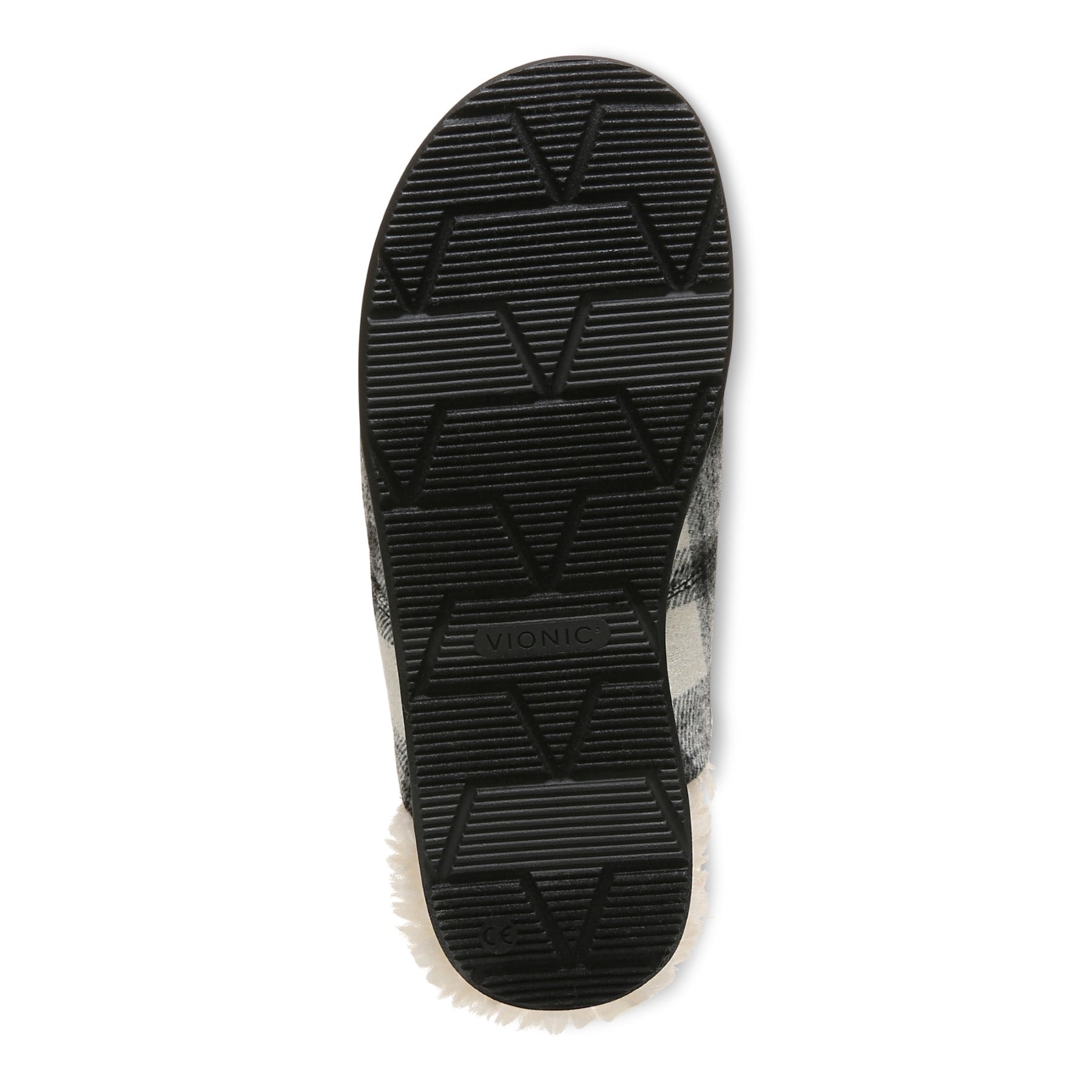 Vionic Alfons Men's Orthotic Slipper - Black Plaid - Bottom
