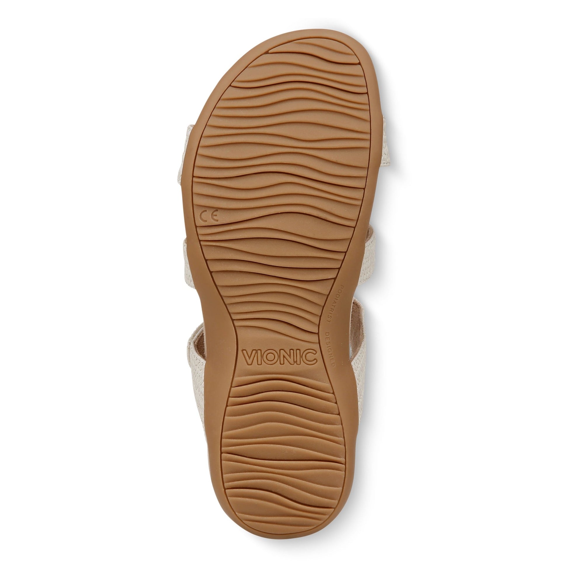 Vionic Amber Pearl Women's Adjustable Orthotic Sandal - Cream - Bottom