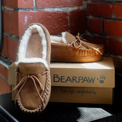 BEARPAW Men's Moc II Multiple Colors | Men's Slipper | Men's Shoe | Comfortable & Lightweight - Hickory