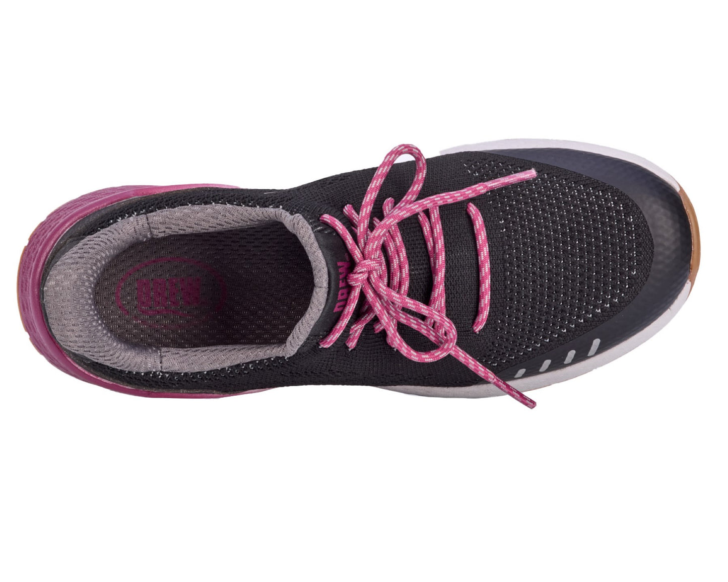 Drew Bandit Women's Athletic/Walking Shoe - Black Mesh Combo - Sole View