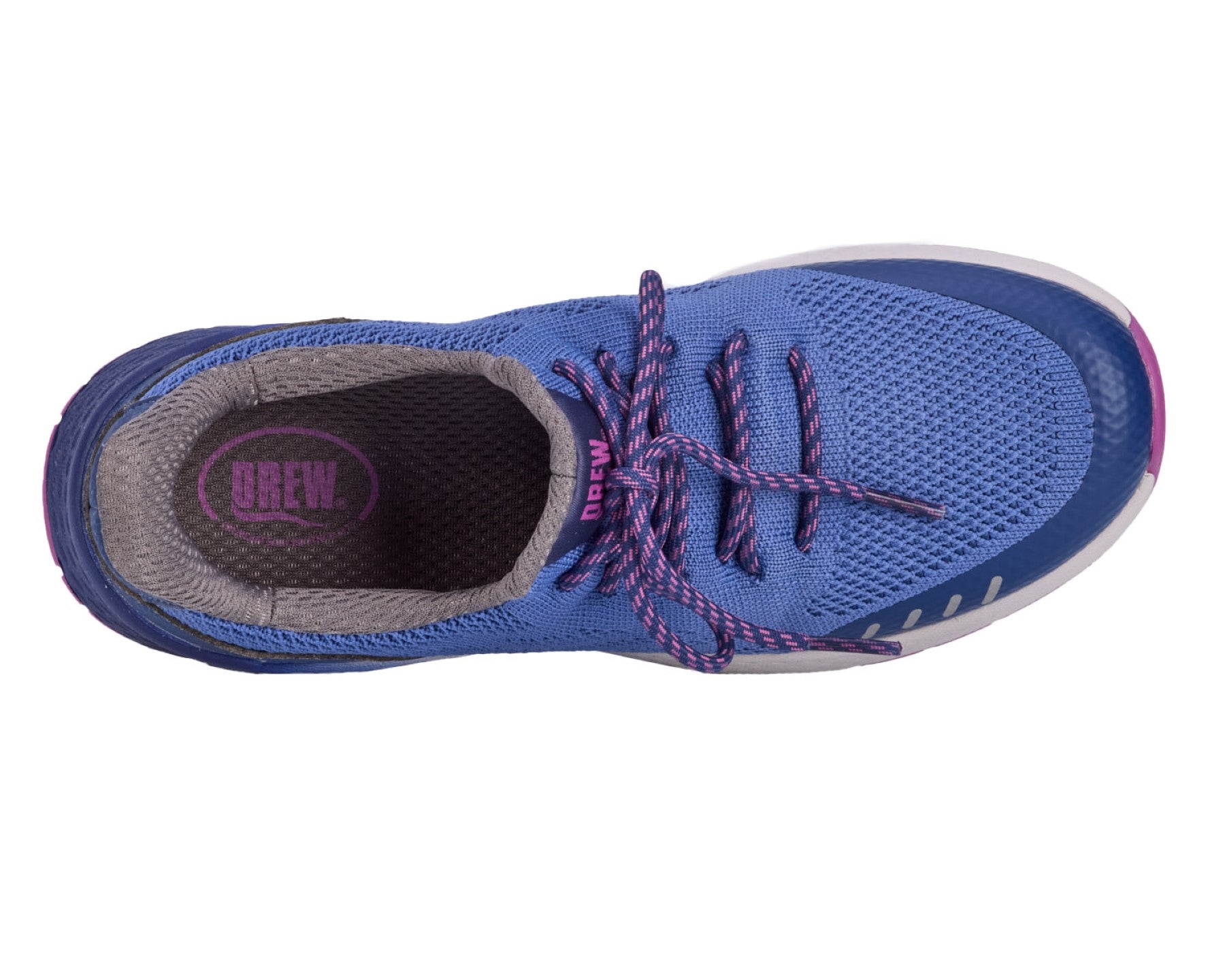 Drew Bandit Women's Athletic/Walking Shoe - Blue Mesh Combo - Sole View
