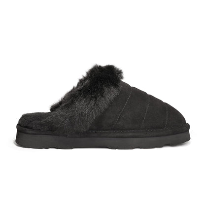 Bearpaw Jordyn Women's Loki Quilted Slippers - 3053W - Free Shipping - Slipper Black Side2
