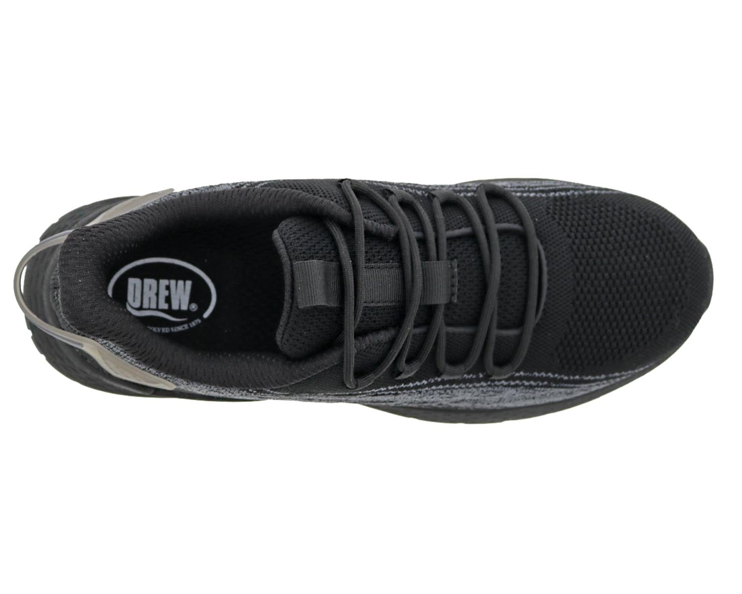 Drew Bestie Women's Walking Shoe - Black Mesh Combo - Top View