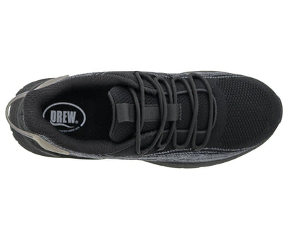 Drew Bestie Women's Walking Shoe - Black Mesh Combo - Top View