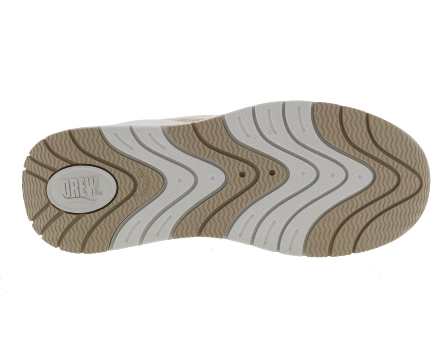 Drew Bestie Women's Walking Shoe - Taupe Mesh Combo - Sole View