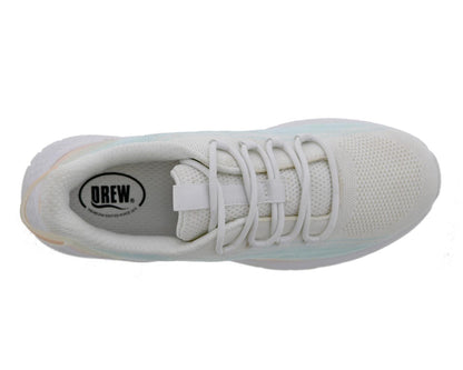 Drew Bestie Women's Walking Shoe - White Mesh Combo - Top View