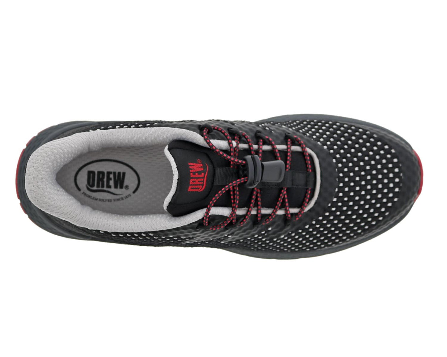 Drew Bravo Women's Comfort Sneakers - Black Mesh Combo - Sole View