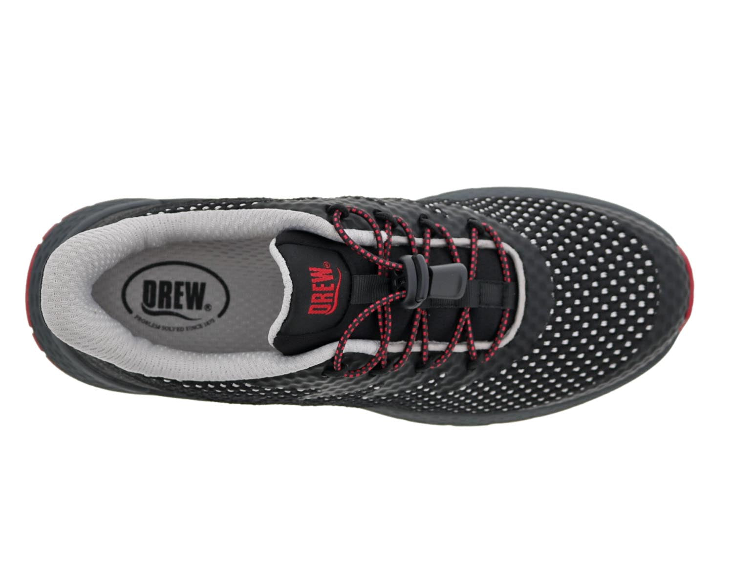 Drew Bravo Women's Comfort Sneakers - Black Mesh Combo - Sole View