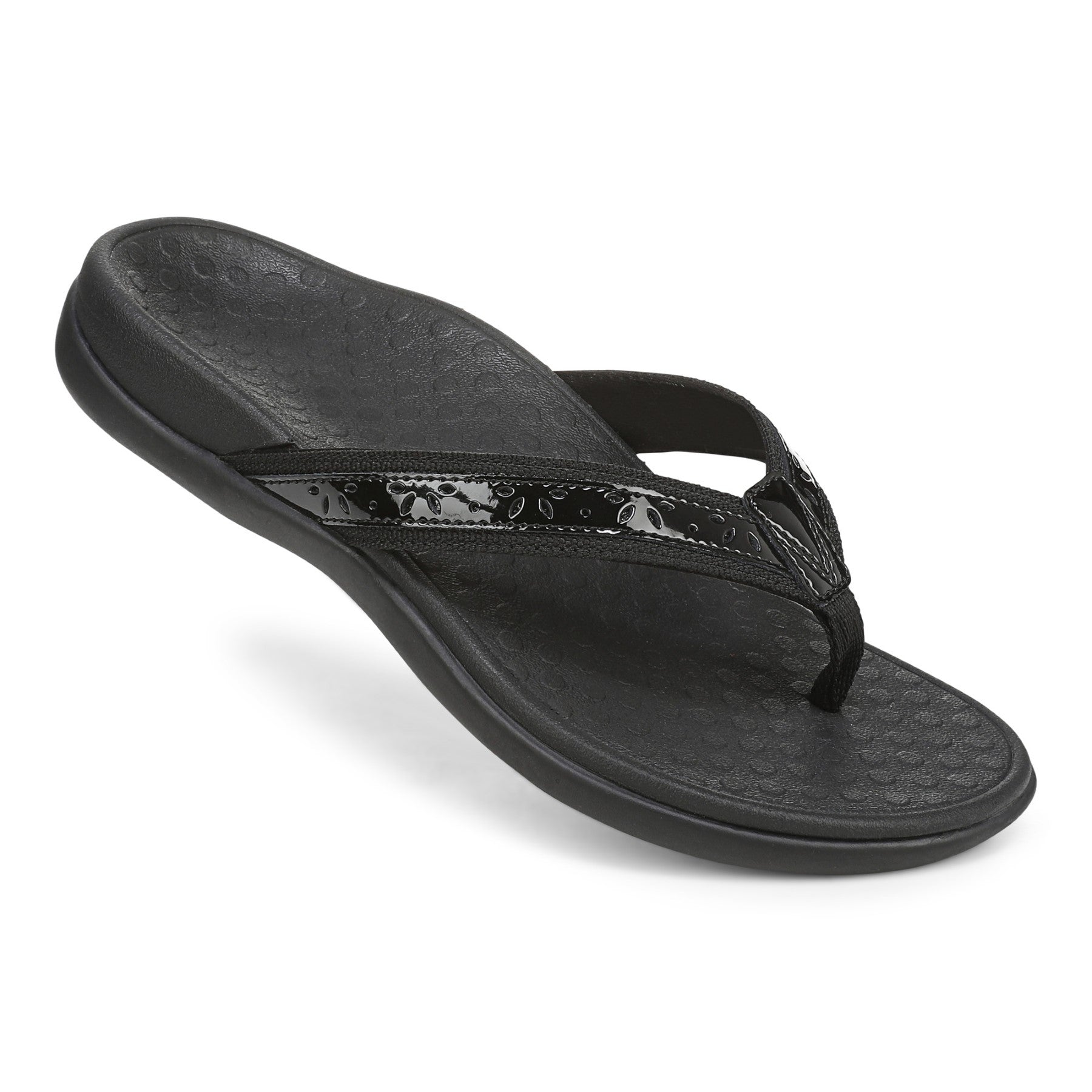 Vionic Casandra Women's Orthotic Sandal - Tide - Black/Black Angle