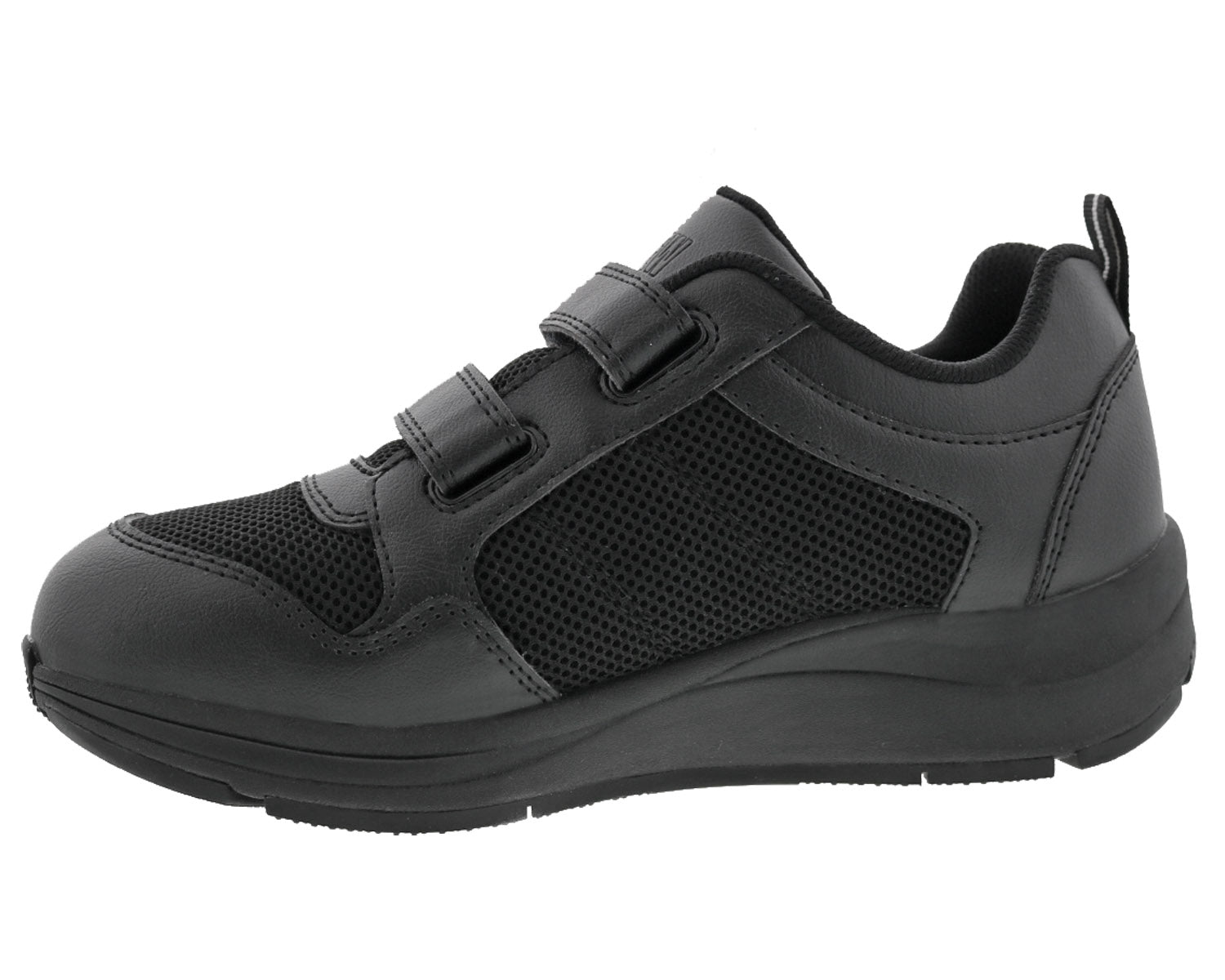 Drew Contessa Women's Double Hook and Loop Sneaker - Black Combo - Inside View