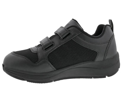 Drew Contessa Women's Double Hook and Loop Sneaker - Black Combo - Inside View