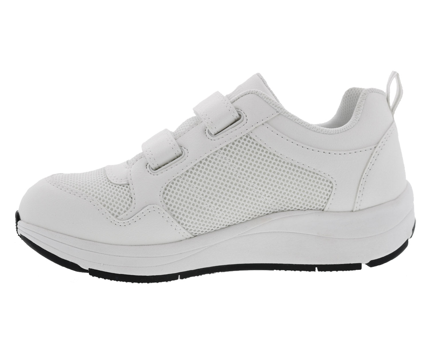 Drew Contessa Women's Double Hook and Loop Sneaker - White Combo - Inside View