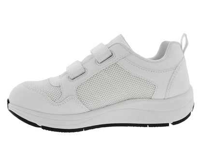 Drew Contessa Women's Double Hook and Loop Sneaker - White Combo - Inside View