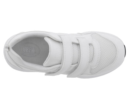 Drew Contessa Women's Double Hook and Loop Sneaker - White Combo - Top View